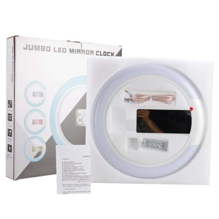 LED Mirror Hollow Wall Clock 7-color Switch Electronic Digital Display Wall Clock, Hollow Wall Clock