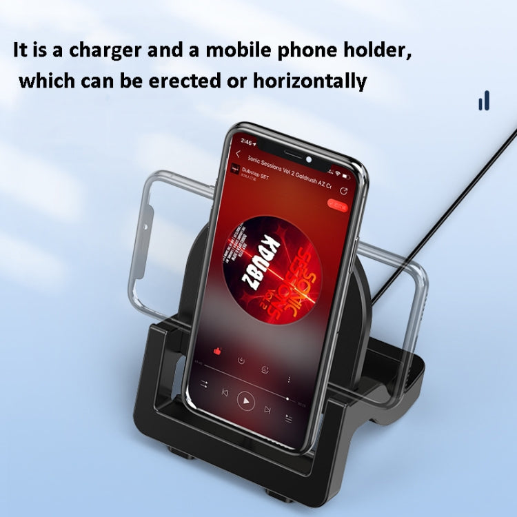 KH-18 15W Vertical Wireless Fast Charger with Phone Holder, Black, White