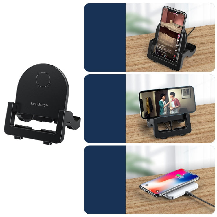 KH-18 15W Vertical Wireless Fast Charger with Phone Holder, Black, White