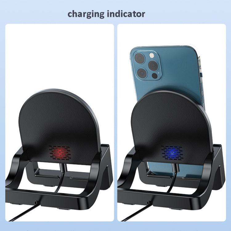 KH-18 15W Vertical Wireless Fast Charger with Phone Holder, Black, White