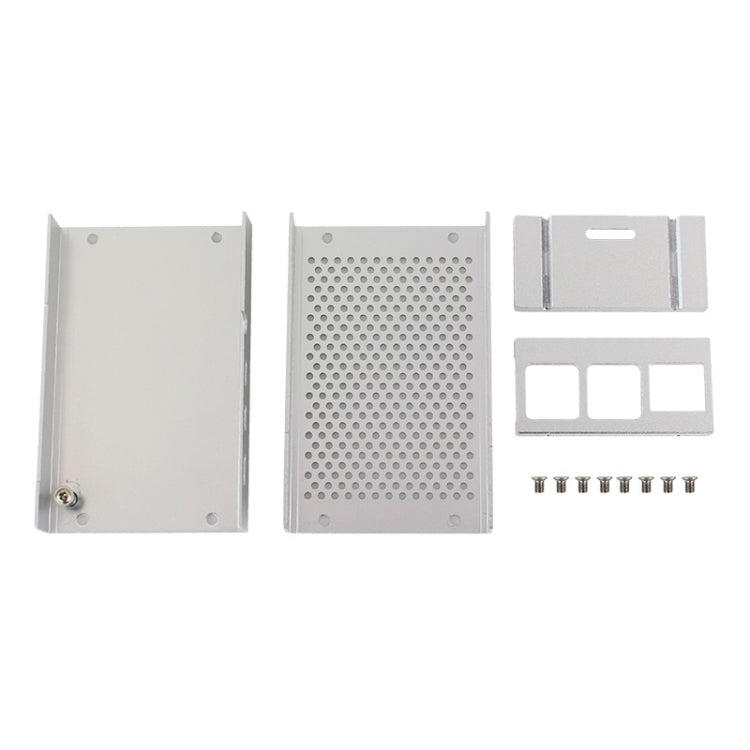 Aluminum Alloy Shell Grid Cooling Box For Raspberry Pi 3 Model B Pi 2/B +, Black, Silver