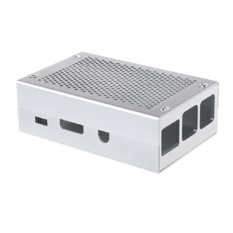 Aluminum Alloy Shell Grid Cooling Box For Raspberry Pi 3 Model B Pi 2/B +, Black, Silver