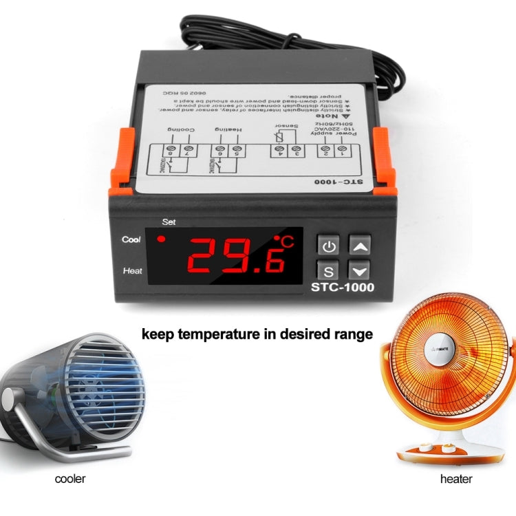 STC-1000 Aquarium Incubation Seafood Machine Electronics Number Microcomputer Temperature Controller Switch, 12V