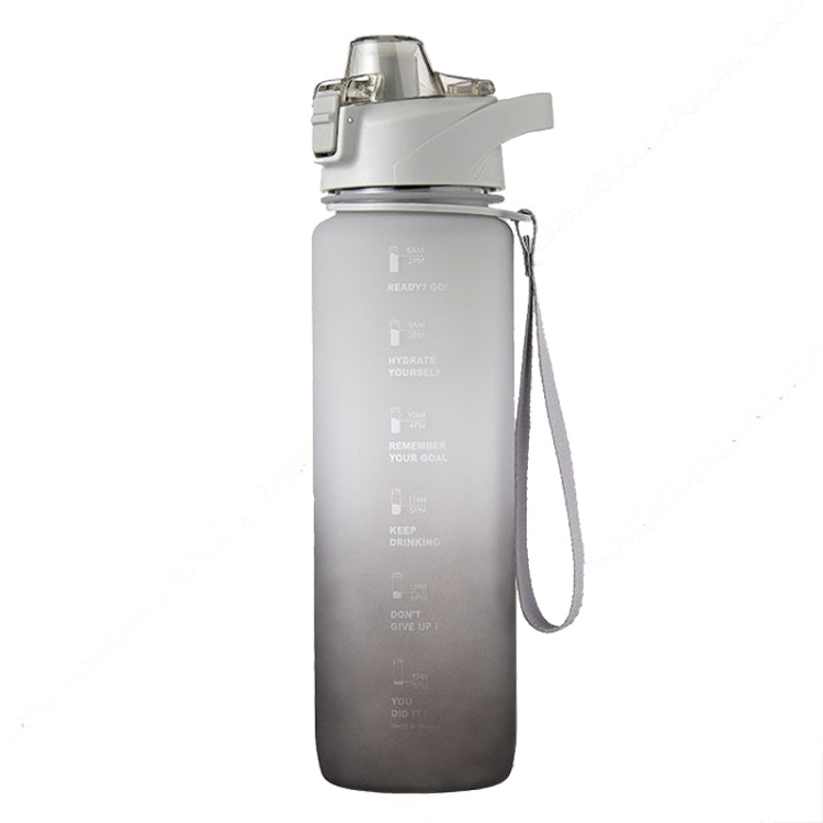 1000ml Large Capacity Gradient ColorsPlastic Sports Water Cup, Cherry Pink, Sky Blue, Silver Gray