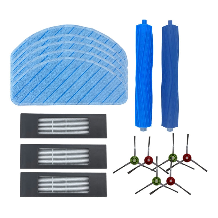 Accessories For Ecovacs Deebot T9 AIVI/T9 AIVI+, 2 Pairs  Edge Brush, 2 PCS Rag, 2 PCS Filter Net, Double Roller brush, Set