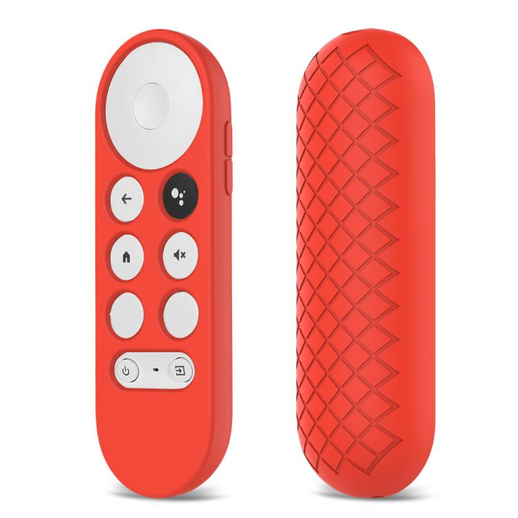 2 PCS Silicone Protective Shell for Google Chromecast 2020 Remote Control, Red), (Black), (Silver Gray), (Sky Blue), (White), (Pink)