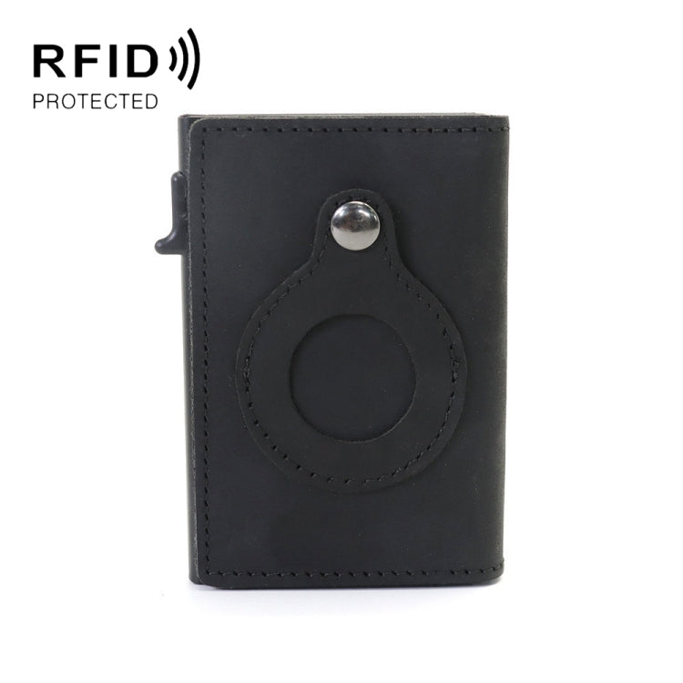 Anti-Theft Positioning Wallet Men Card Holder Mini Wallets For AirTag 2nd Gen / AirTag 1st Gen, Cowhide Blue, Cowhide Black, Cowhide Brown, Cowhide Dark Brown, Cowhide Carbon Fiber