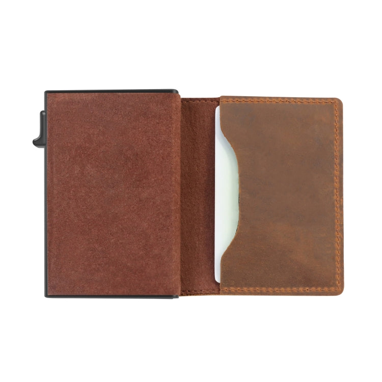 Anti-Theft Positioning Wallet Men Card Holder Mini Wallets For AirTag 2nd Gen / AirTag 1st Gen, Cowhide Blue, Cowhide Black, Cowhide Brown, Cowhide Dark Brown, Cowhide Carbon Fiber