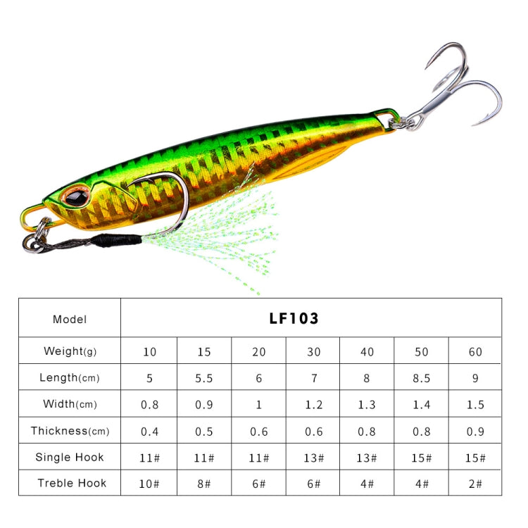 PROBEROS LF103 Simulation Metal Sea Fishing Bait, 10g, 15g, 20g