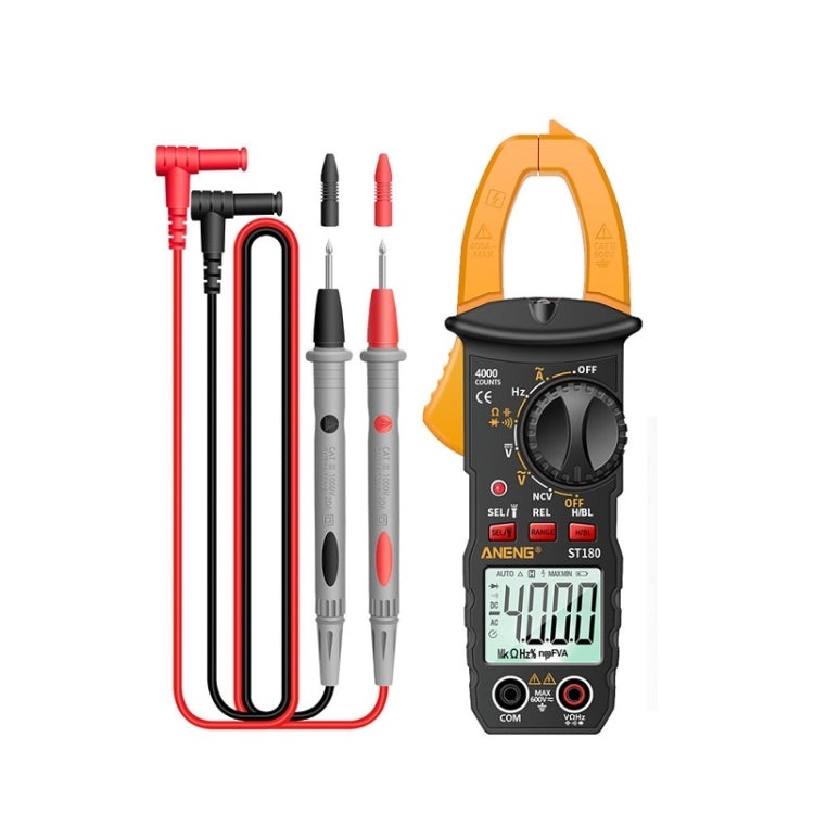 ANENG ST180 Digital Display Clamp AC & DC Intelligent Voltage Multimeter, Red, Black, Yellow
