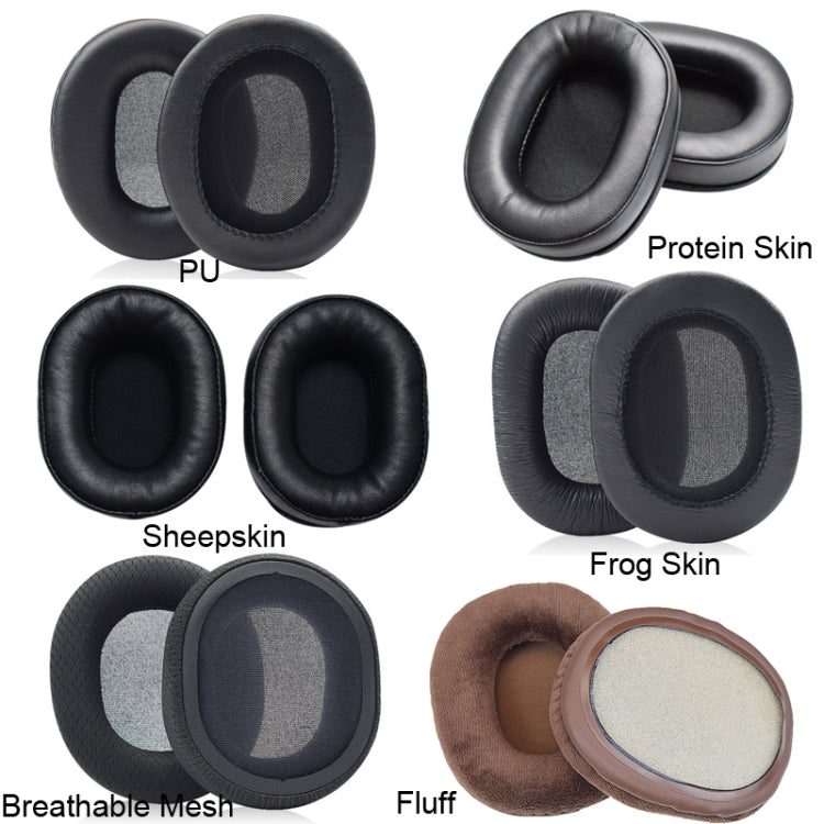 1 Pair Headset Earmuffs For Audio-Technica ATH-M50X/M30X/M40X/M20X, Spec:, Black-Fluff, Brown-Fluff, Black-Protein Skin, Brown-Protein Skin, Black-Mesh, Black-Ice Gel, Brown-Thick Sheepskin