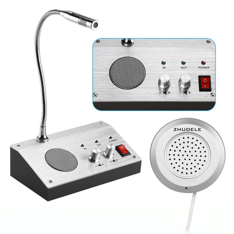 ZHUDELE ZDL-9908 Window Two-way Walkie-talkie Bank/Hospital/Station/Counter Microphone Amplifier,EU Plug, EU Plug, UK Plug, US Plug