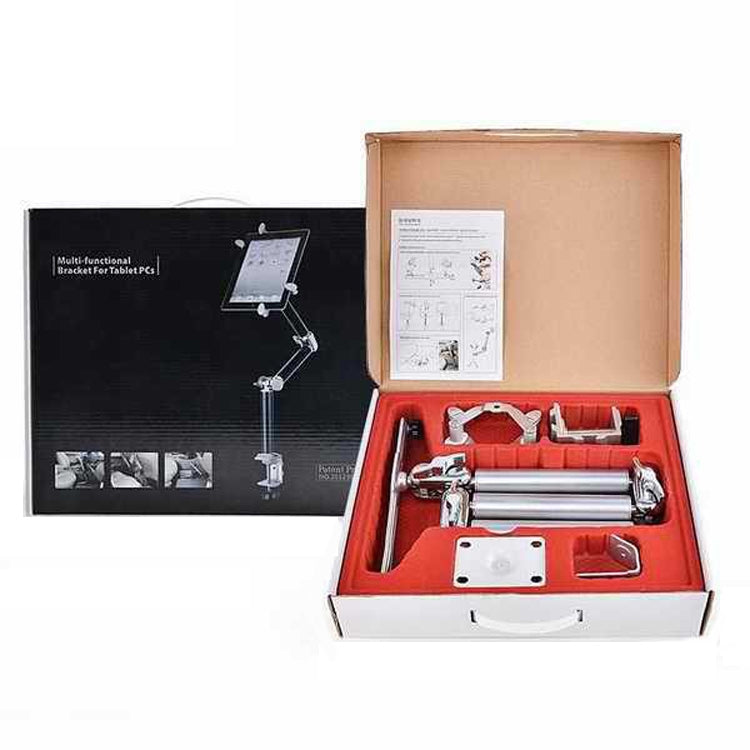 TB-03 Universal Desk Clamp Tablet Stand Aluminum Alloy Articulating Arm with 3-Section Folding & 360-degree Rotation, TB-03