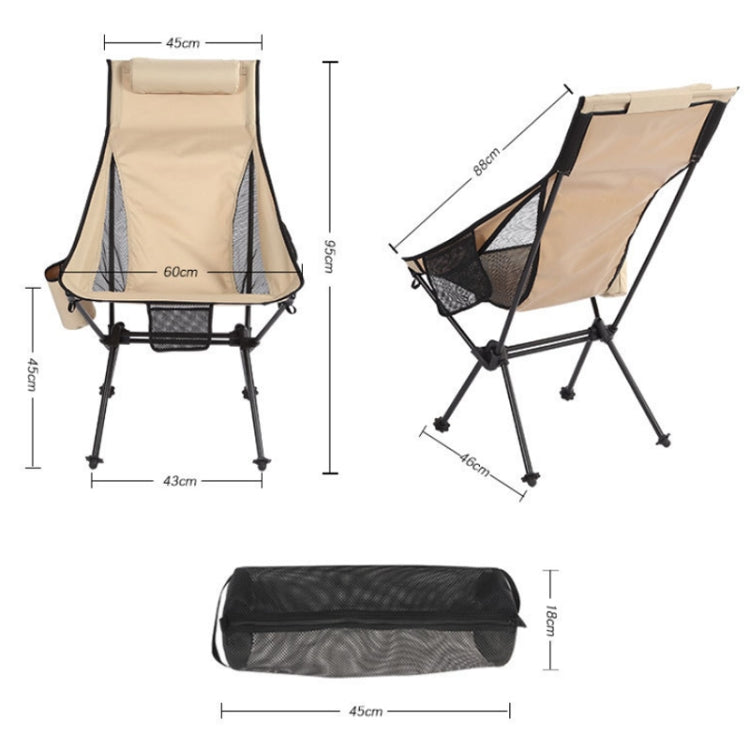 Outdoor Camping Aluminum Alloy Portable Folding Beach Chair, Without Pocket (Blue Gray), With Pocket (Blue Gray), Without Pocket (Dark Gray), With Pocket (Dark Gray)