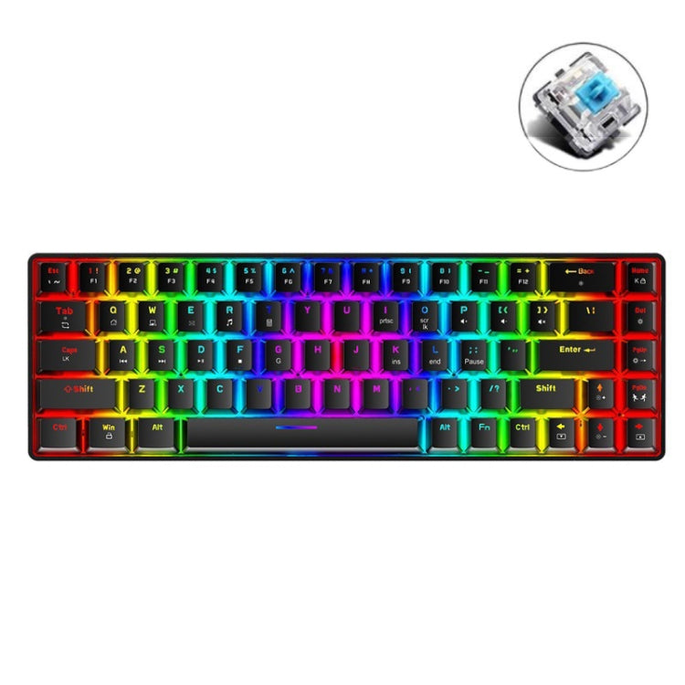 ZIYOU LANG T8 68 Keys RGB Luminous Gaming Mechanical Keyboard, Cable Length:1.6m, T8 Black Green Shaft, T8 Black Tea Shaft, T8 White Green Shaft, T8 White Red Shaft, T8 Blue Green Shaft, T8 Pink Green Shaft