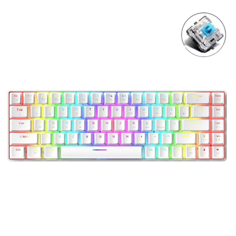 ZIYOU LANG T8 68 Keys RGB Luminous Gaming Mechanical Keyboard, Cable Length:1.6m, T8 Black Green Shaft, T8 Black Tea Shaft, T8 White Green Shaft, T8 White Red Shaft, T8 Blue Green Shaft, T8 Pink Green Shaft