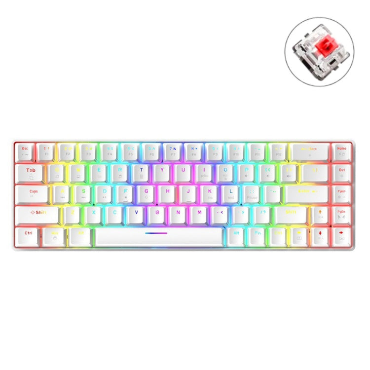 ZIYOU LANG T8 68 Keys RGB Luminous Gaming Mechanical Keyboard, Cable Length:1.6m, T8 Black Green Shaft, T8 Black Tea Shaft, T8 White Green Shaft, T8 White Red Shaft, T8 Blue Green Shaft, T8 Pink Green Shaft