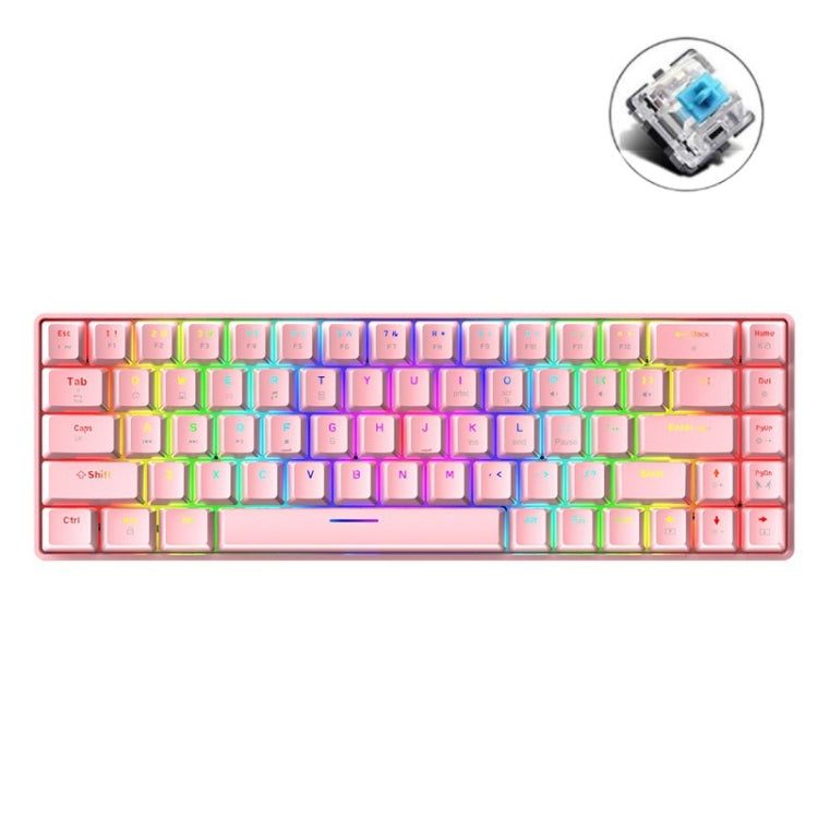 ZIYOU LANG T8 68 Keys RGB Luminous Gaming Mechanical Keyboard, Cable Length:1.6m, T8 Black Green Shaft, T8 Black Tea Shaft, T8 White Green Shaft, T8 White Red Shaft, T8 Blue Green Shaft, T8 Pink Green Shaft