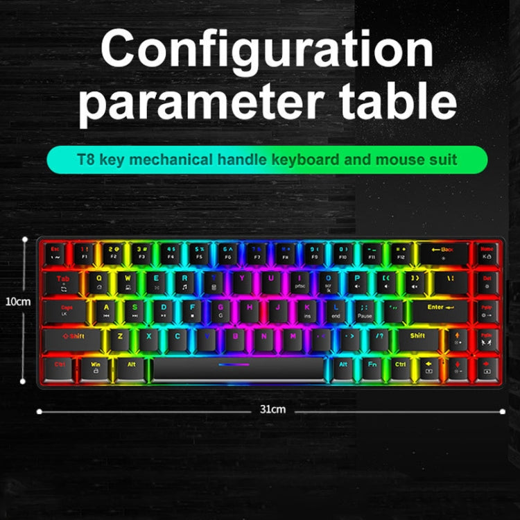 ZIYOU LANG T8 68 Keys RGB Luminous Gaming Mechanical Keyboard, Cable Length:1.6m, T8 Black Green Shaft, T8 Black Tea Shaft, T8 White Green Shaft, T8 White Red Shaft, T8 Blue Green Shaft, T8 Pink Green Shaft