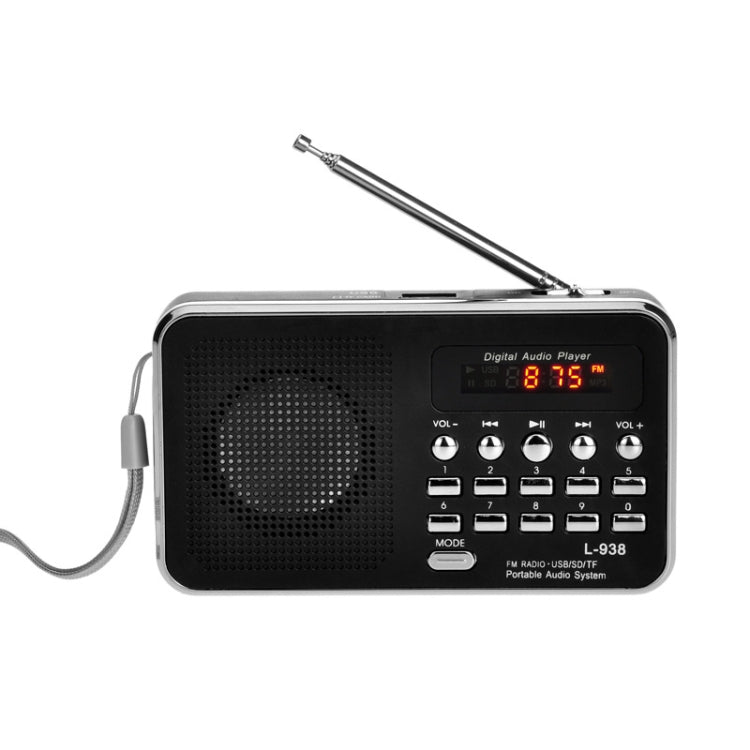 L-938  MP3 Audio Player FM Radio Support  SD MMC Card AUX-IN Earphone-out, Blue, Red, Pink, White, Black