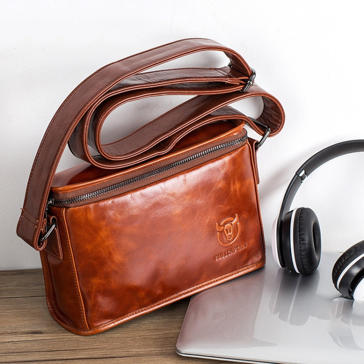 BULL CAPTAIN Leather Shoulder Messenger Bag For Men, Cool Black, Brown, Smog Blue, Dark Night Green