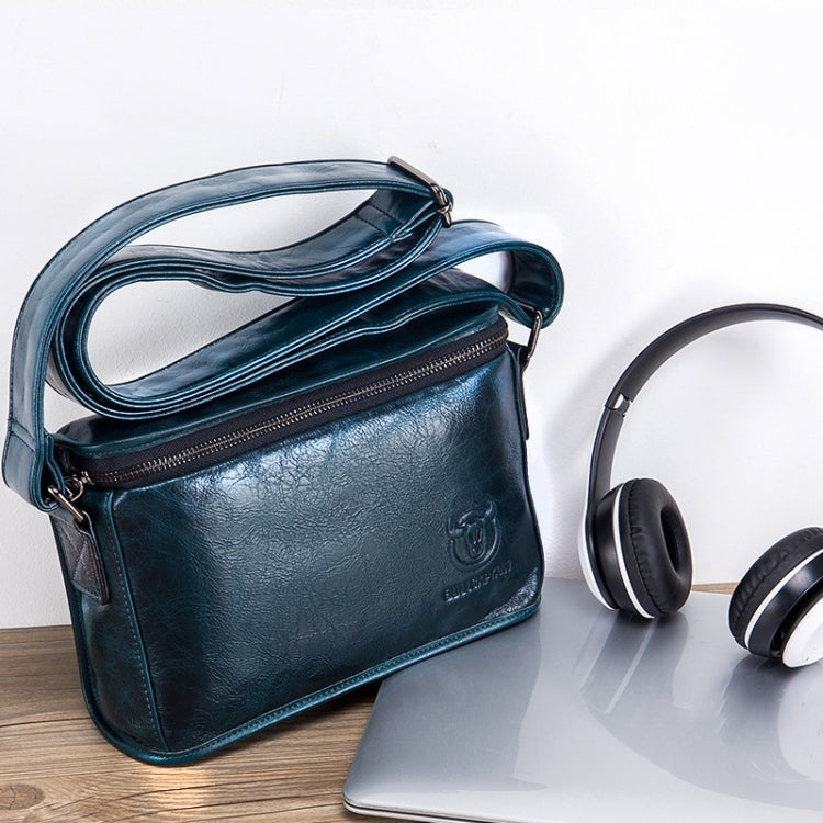 BULL CAPTAIN Leather Shoulder Messenger Bag For Men, Cool Black, Brown, Smog Blue, Dark Night Green