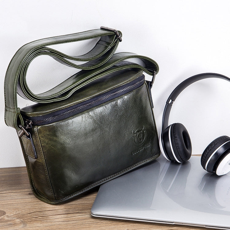 BULL CAPTAIN Leather Shoulder Messenger Bag For Men, Cool Black, Brown, Smog Blue, Dark Night Green