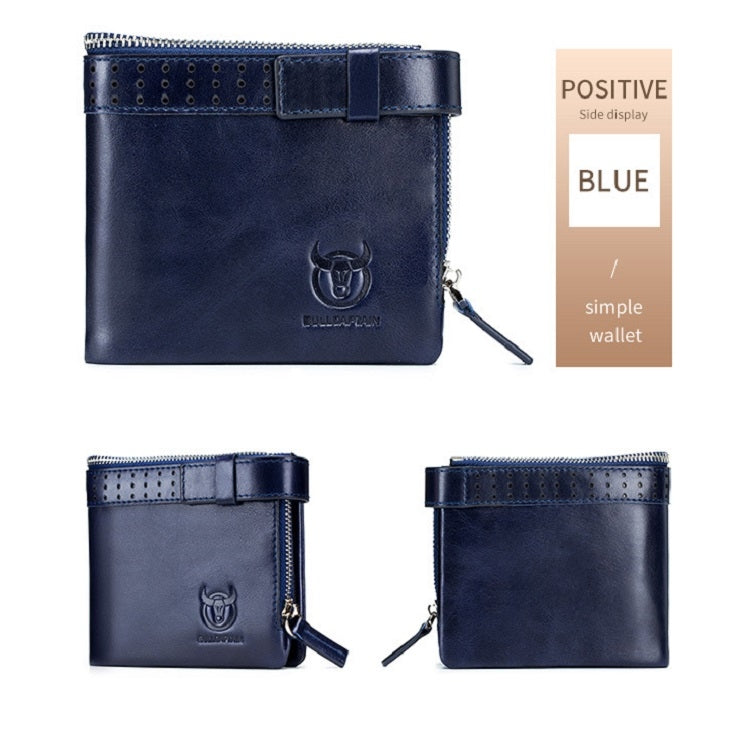 BULL CAPTAIN Anti-theft Brush Leather Wallet For Men, Blue, Black, Brown, Grey