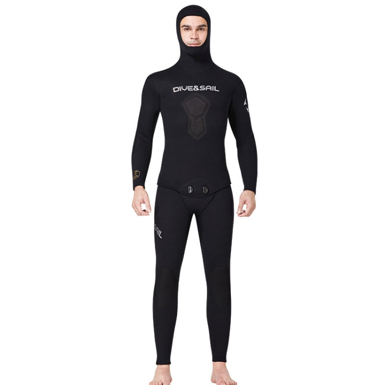 DIVE&SAIL 5mm Split Thick And Keep Warm Long Sleeves Hooded Diving Suit, 5mm L Green, 5mm L Black, 5mm L Orange, 5mm XL Green, 5mm XL Black, 5mm XXL Green, 5mm XL Orange, 5mm XXL Black, 5mm XXXL Green, 5mm XXL Orange, 5mm XXXL Black, 5mm M Green       ...