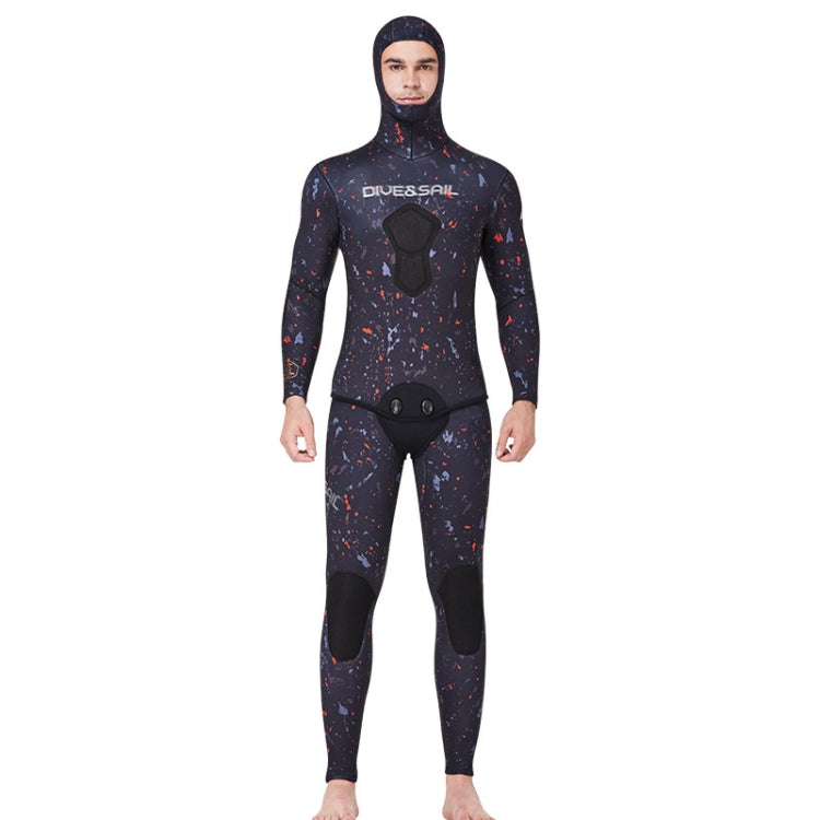 DIVE&SAIL 5mm Split Thick And Keep Warm Long Sleeves Hooded Diving Suit, 5mm L Green, 5mm L Black, 5mm L Orange, 5mm XL Green, 5mm XL Black, 5mm XXL Green, 5mm XL Orange, 5mm XXL Black, 5mm XXXL Green, 5mm XXL Orange, 5mm XXXL Black, 5mm M Green       ...