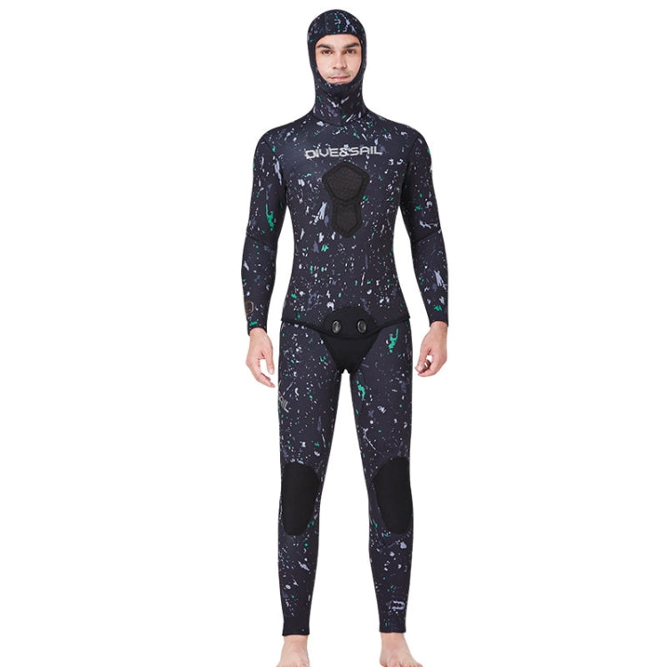 DIVE&SAIL 5mm Split Thick And Keep Warm Long Sleeves Hooded Diving Suit, 5mm L Green, 5mm L Black, 5mm L Orange, 5mm XL Green, 5mm XL Black, 5mm XXL Green, 5mm XL Orange, 5mm XXL Black, 5mm XXXL Green, 5mm XXL Orange, 5mm XXXL Black, 5mm M Green       ...