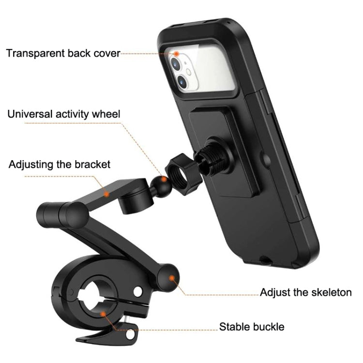 Bicycle Mobile Phone Holder Mountain Bike Waterproof Bag, Black