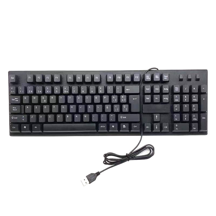 108 Keys Computer USB Wired Keyboard, Cable Length: 1.5m, Arabic Single, Russian, French, Spanish