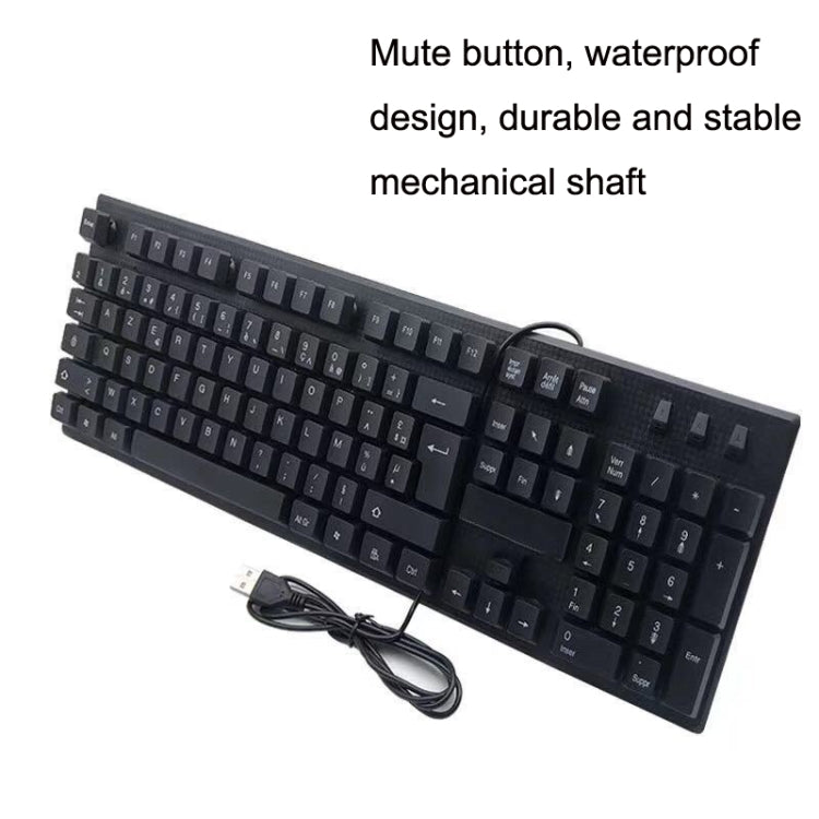 108 Keys Computer USB Wired Keyboard, Cable Length: 1.5m, Arabic Single, Russian, French, Spanish