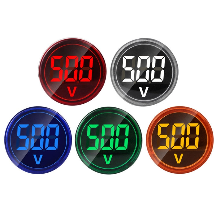 2 PCS DC Voltage Signal Indicator 22mm Round 6-100V Universal Voltmeter, 6-100V Yllow, 6-100V Red, 6-100V White, 6-100V Blue, 6-100V Green