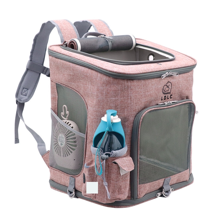LDLC QS-002-L Foldable And Breathable Portable Pet Backpack, Light Gray, Light Pink, Denim Blue, Ginger Yellow