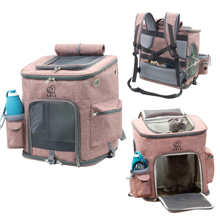 LDLC QS-002-L Foldable And Breathable Portable Pet Backpack, Light Gray, Light Pink, Denim Blue, Ginger Yellow
