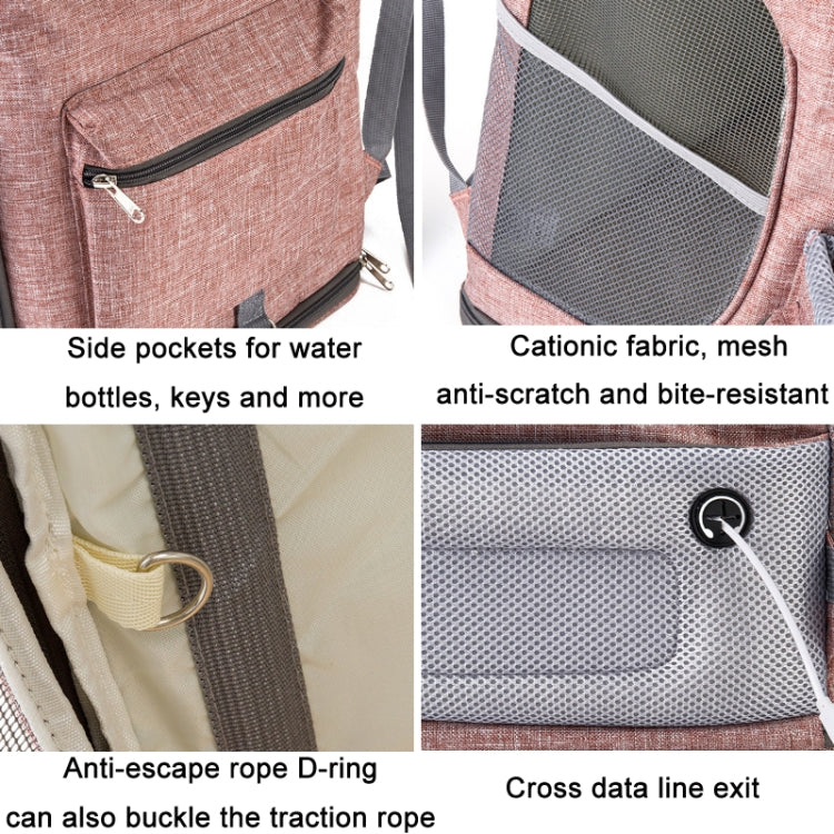LDLC QS-002-L Foldable And Breathable Portable Pet Backpack, Light Gray, Light Pink, Denim Blue, Ginger Yellow