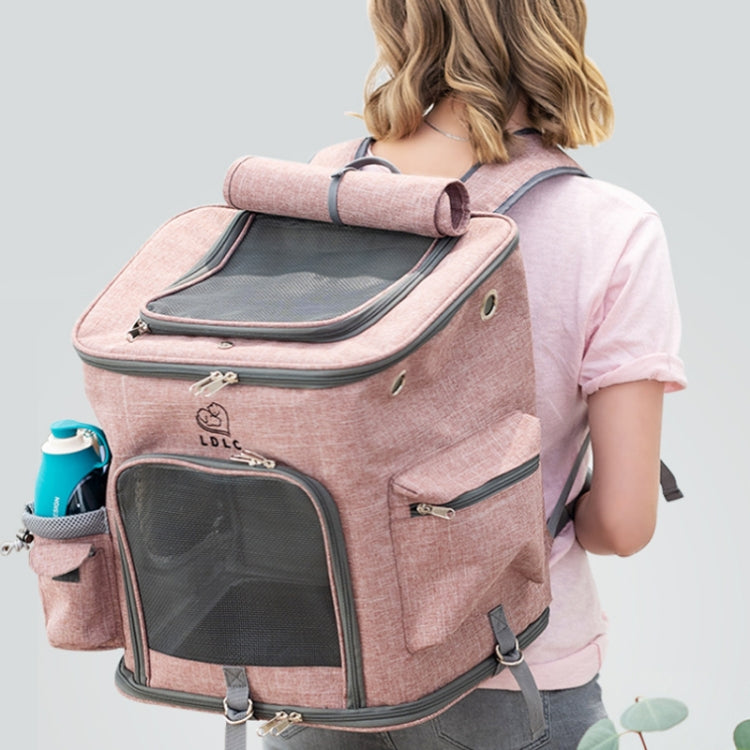 LDLC QS-002-L Foldable And Breathable Portable Pet Backpack, Light Gray, Light Pink, Denim Blue, Ginger Yellow