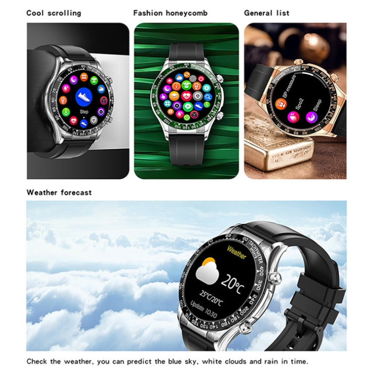 LOANIY E18 Pro Smart Bluetooth Calling Watch with NFC Function, Gold Silicone, Black Leather, Gold Leather, Black Silver Steel, Green Silver Steel