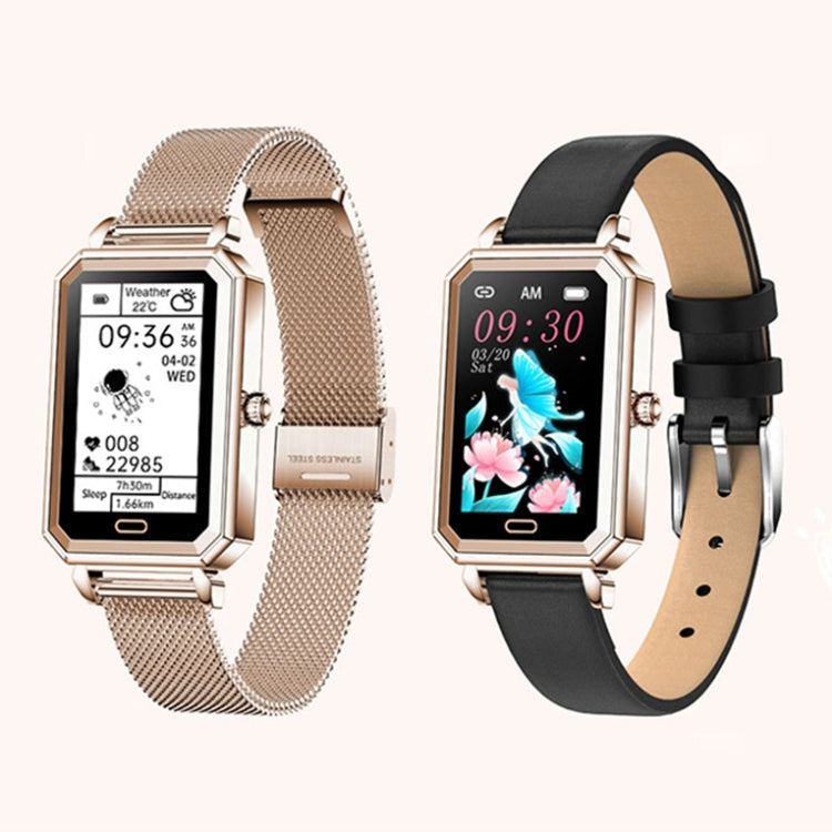 LOANIY HT2 1.28 Inch Heart Rate Detection Pedometer Smart Watch, Gold Steel