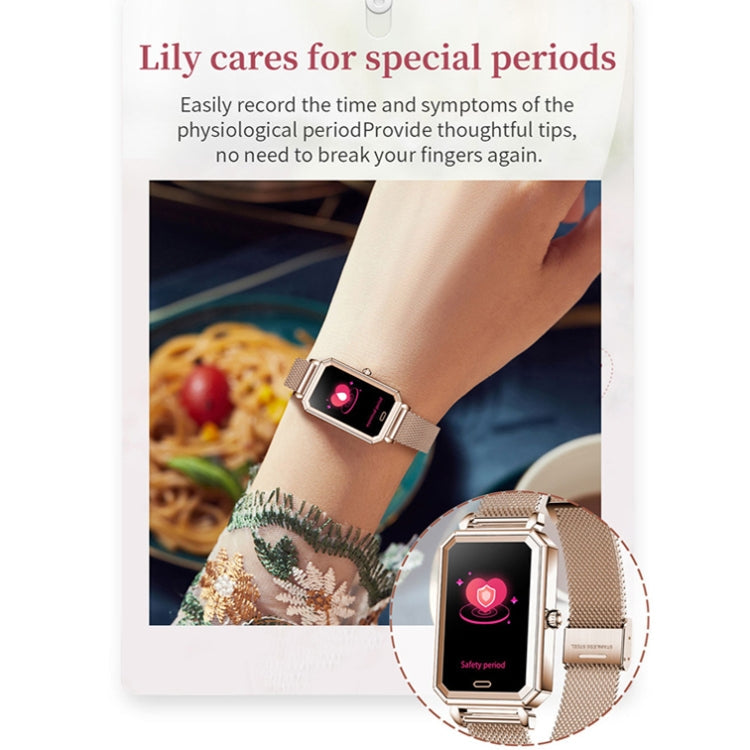 LOANIY HT2 1.28 Inch Heart Rate Detection Pedometer Smart Watch, Gold Steel
