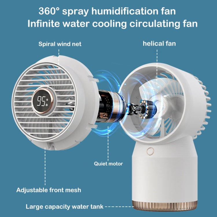 Spray Humidified LED Digital Display Office Home Fan, Style:, USB Direct Plug