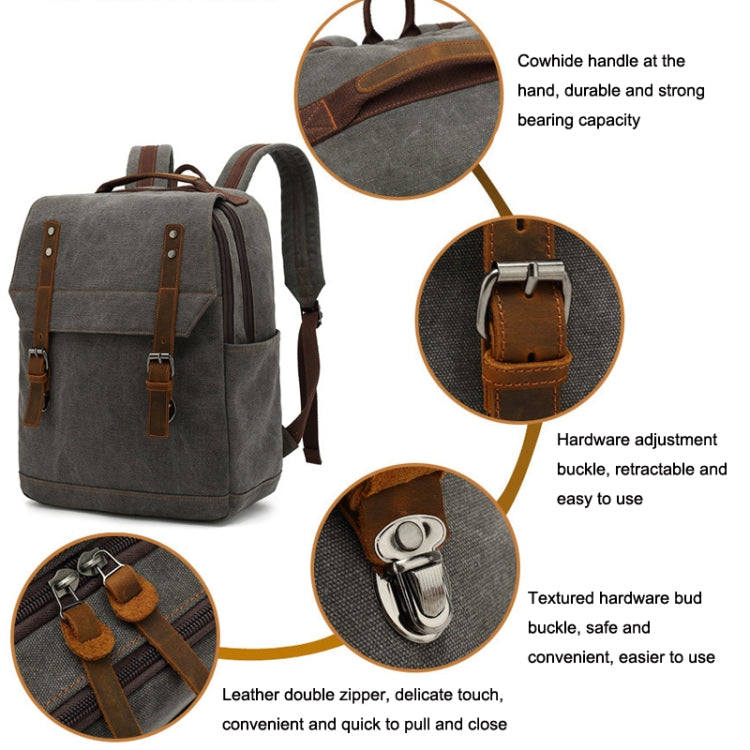 Business Large Capacity Canvas Backpack Outdoor Leisure Travel Computer Bag, Computer Bag
