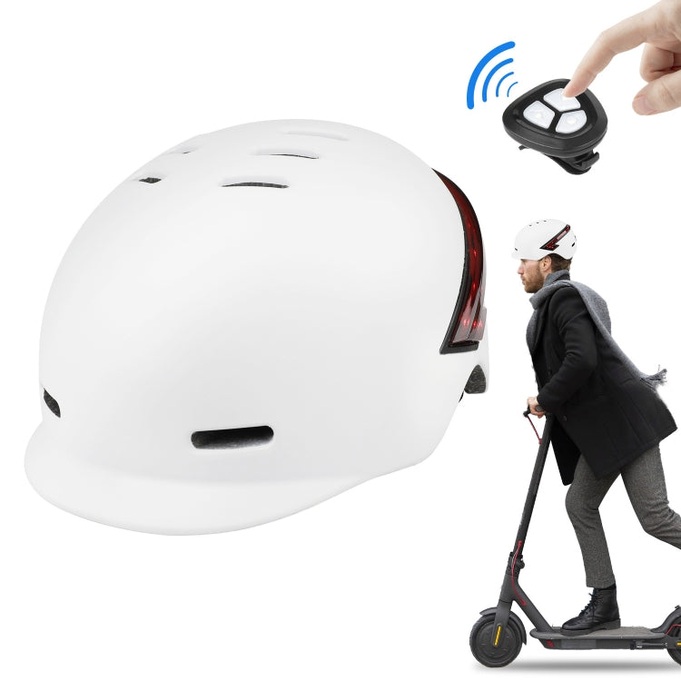 Cycling Helmet Ultralight Bicycle Helmet with Warning Light Remote Control, Cycling Helmet (Black), Cycling Helmet (White)