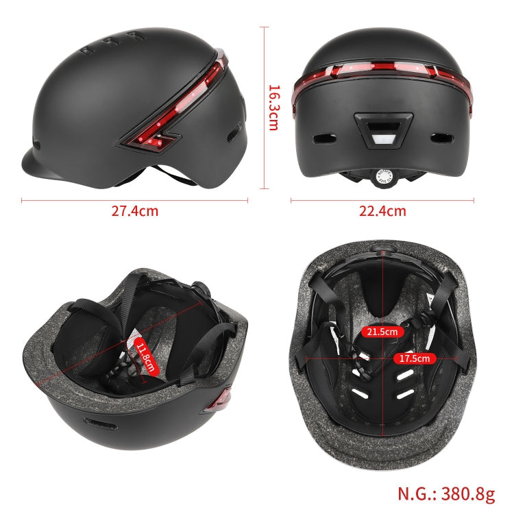 Cycling Helmet Ultralight Bicycle Helmet with Warning Light Remote Control, Cycling Helmet (Black), Cycling Helmet (White)