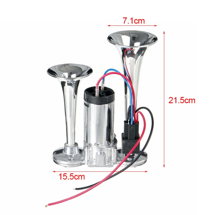 ST-1018S 600DB Double-tube Metal Conjoined Electric Pump Car Horn with Relay, ST-1018S