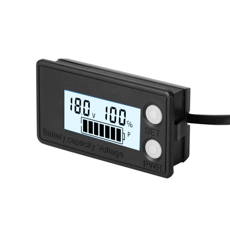Waterproof LCD Two-wire Lead-acid Lithium Battery Digital Display Voltage Meter, 8-100V (White), 8-100V (Blue), 8-72V (White), 8-72V (Blue)
