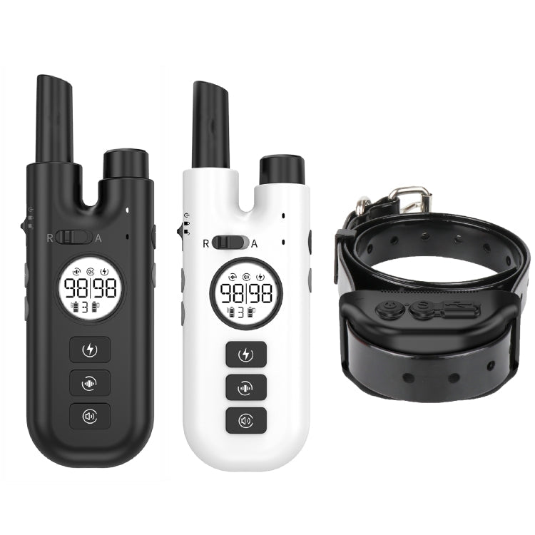Intelligent Remote Control Dog Trainer Automatic Barking Stop Collar, Collar Black, Collar White