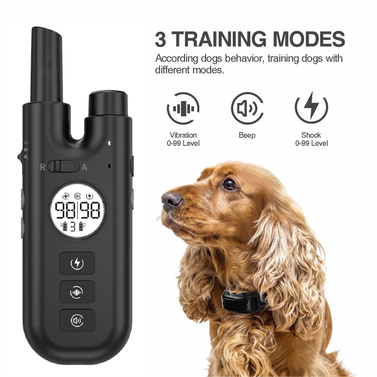 Intelligent Remote Control Dog Trainer Automatic Barking Stop Collar, Collar Black, Collar White
